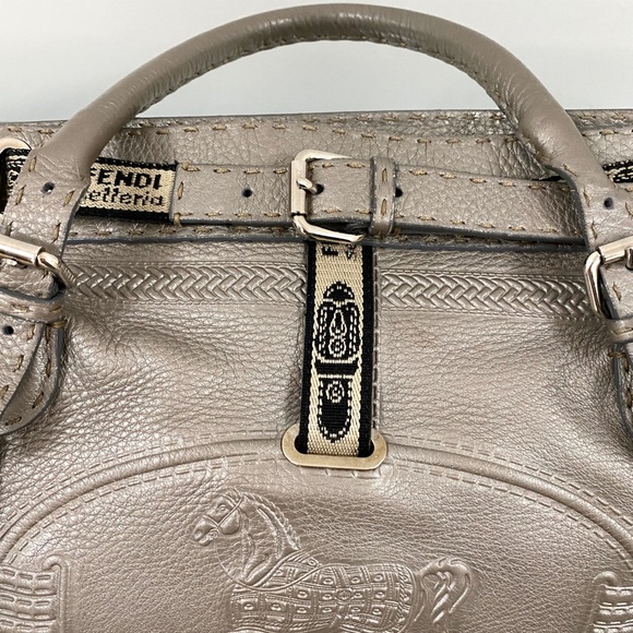 Fendi Pewter Villa Borghese Selleria Leather Bag - Picture 8 of 15